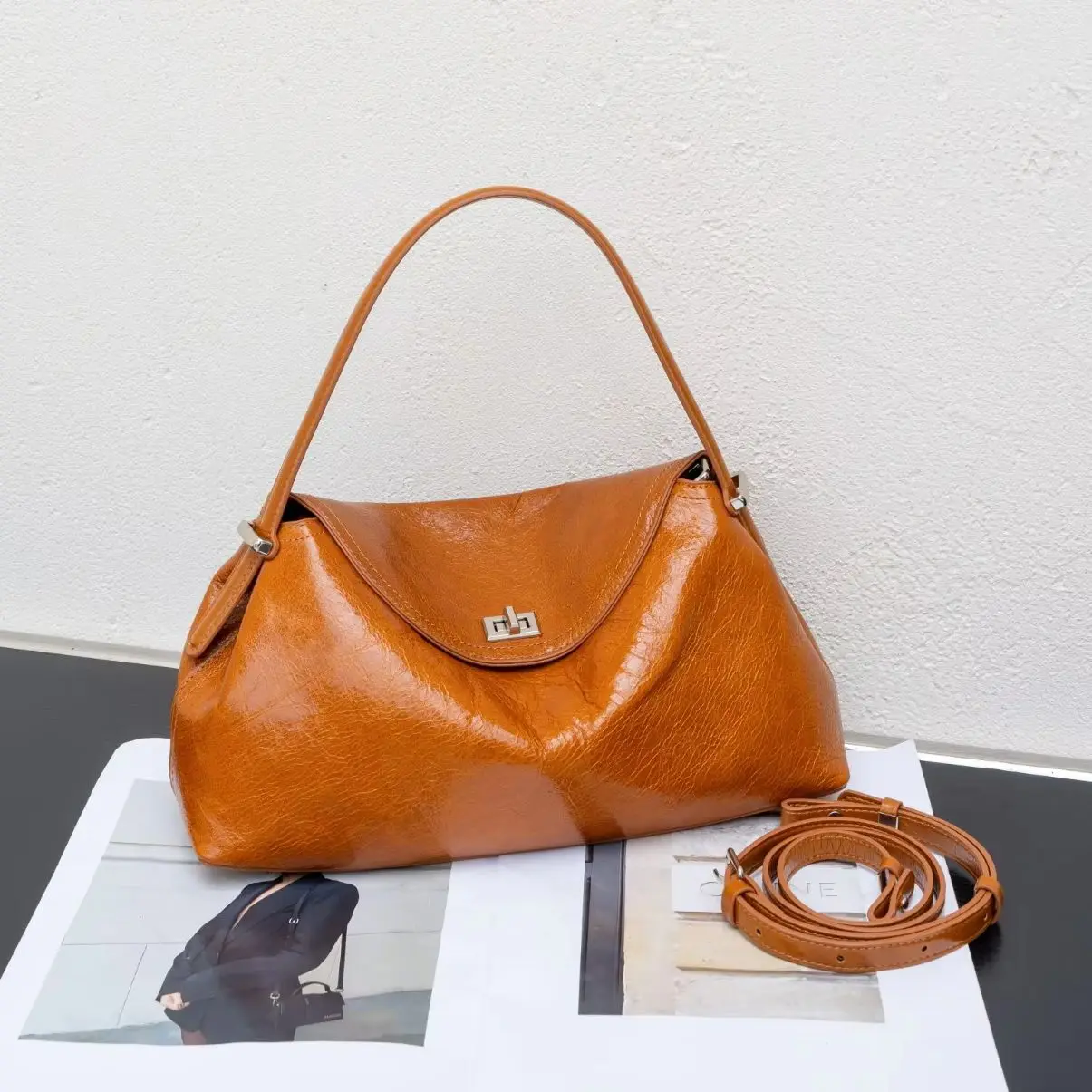 Women's Genuine Cow Leather Shoulder Crossbody Hobos Bags High Quality Luxury Designer Cowhide Ladies Tote Bag Female Handbag