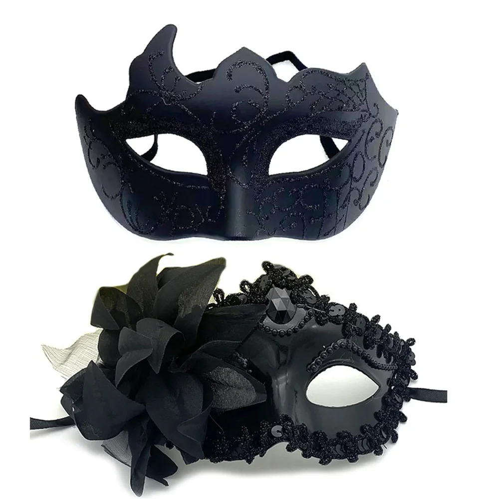 2pcs Couple Masks Women Men Masquerade Ball Eye Mask Carnival Performance Party Dance Costume Cosplay Accessory