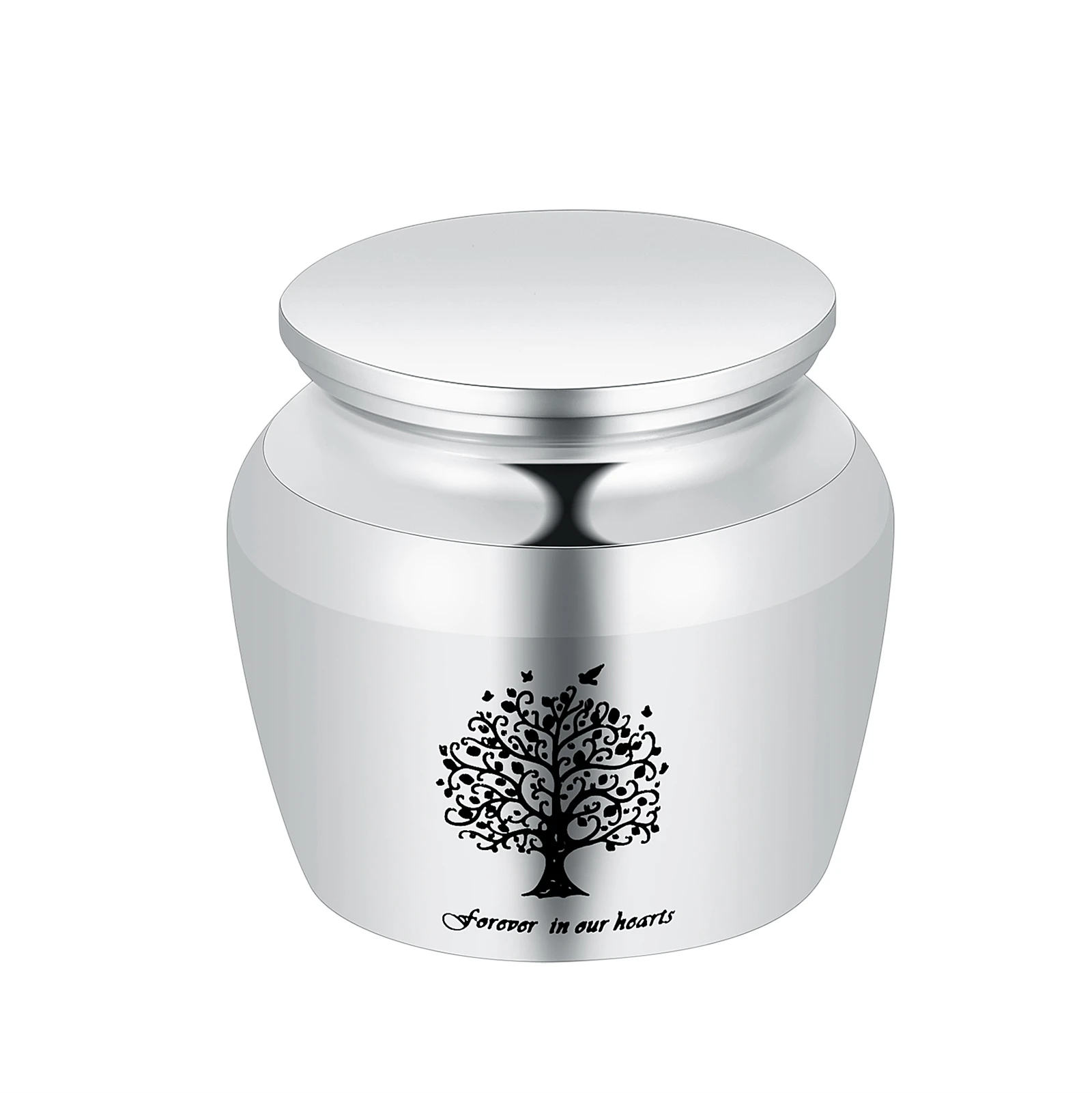 

43*44mm Keepsake Cremation Small Urns For Ashes of Loved One Engraved Tree of Life Memorial Mini Urn Stainless Steel