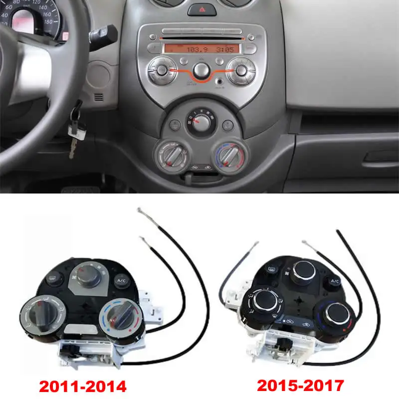 

Панель переключателя кондиционера, приборная панель, управление обогревателем кондиционера для Nissan Sunny 2011-2014 Versa 2019 Micra 2012