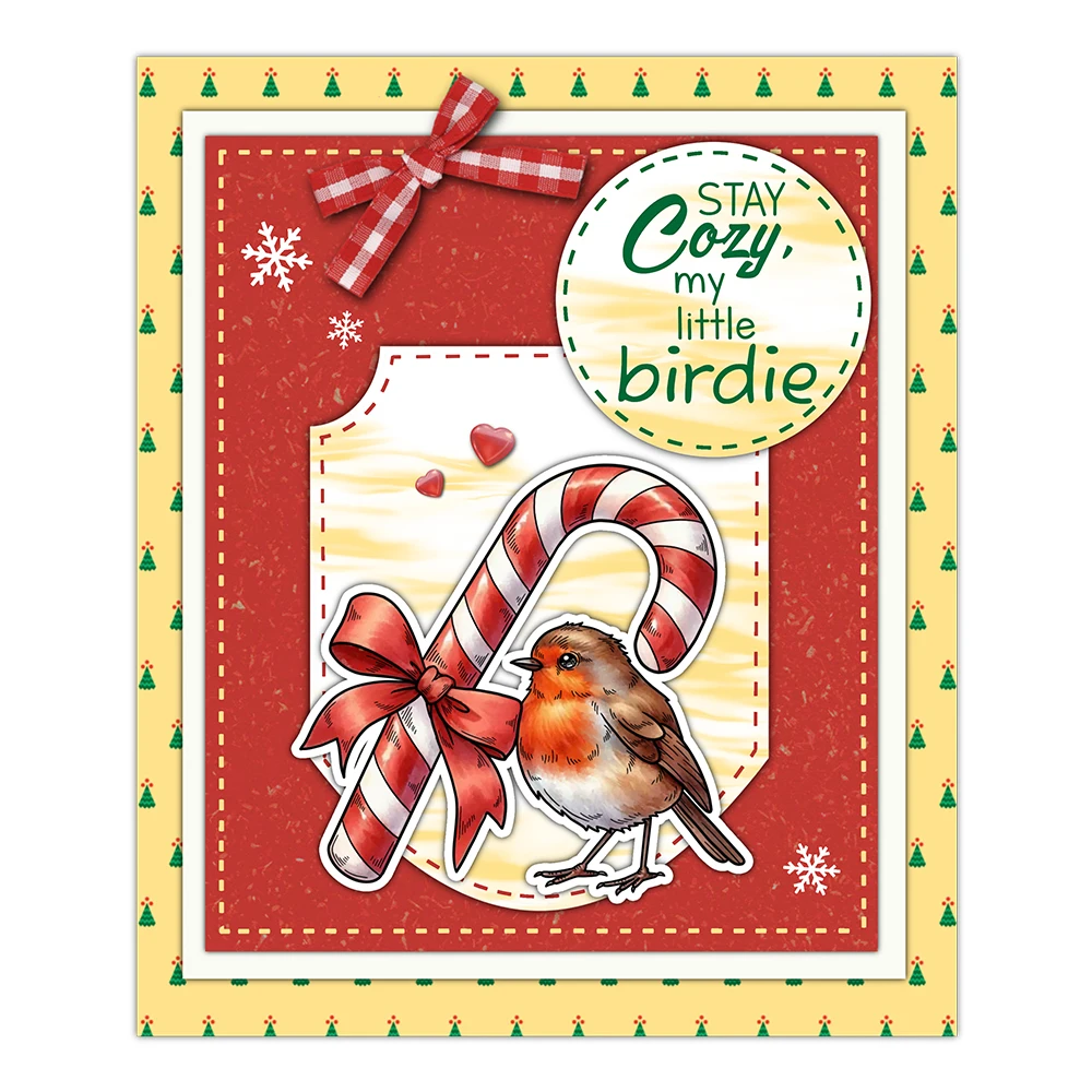 Mangocraft Christmas Gifts And Sparrow Bird Cutting Dies Clear Stamp DIY Scrapbooking Metal Dies Silicone Stamp For Cards Albums