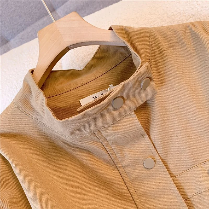 

Design Sense Loose Waistcoat Outwear Women Stitching Pocket Tooling Vest Jacket Spring Autumn Fashion Khaki Black Vests Coat