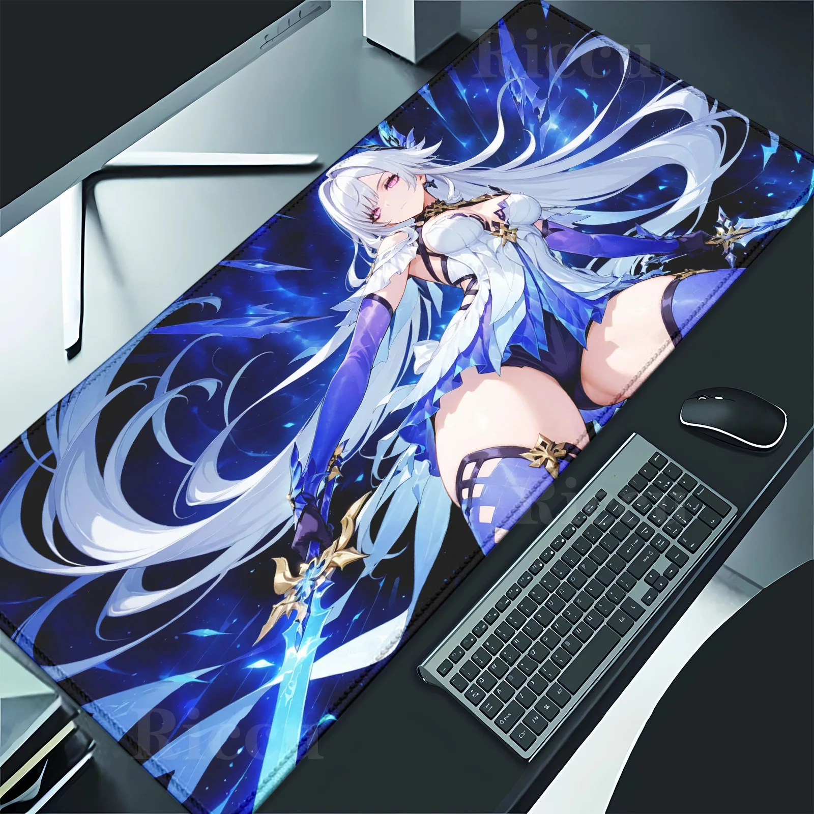 Genshin Impact Skirk Mouse Pad أنيمي لوحة الألعاب منصات الطاولة الخلفية المطاط سطح المكتب ماوس الوسادة حصير مكتبي ملحقات الكمبيوتر الإلكترونية