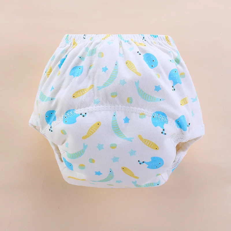 Reusable Newborn Baby Cloth Diapper Breathable Infant Toilet Training Pants Nappy Washable Cotton Elastic Waist Cloth Diappers