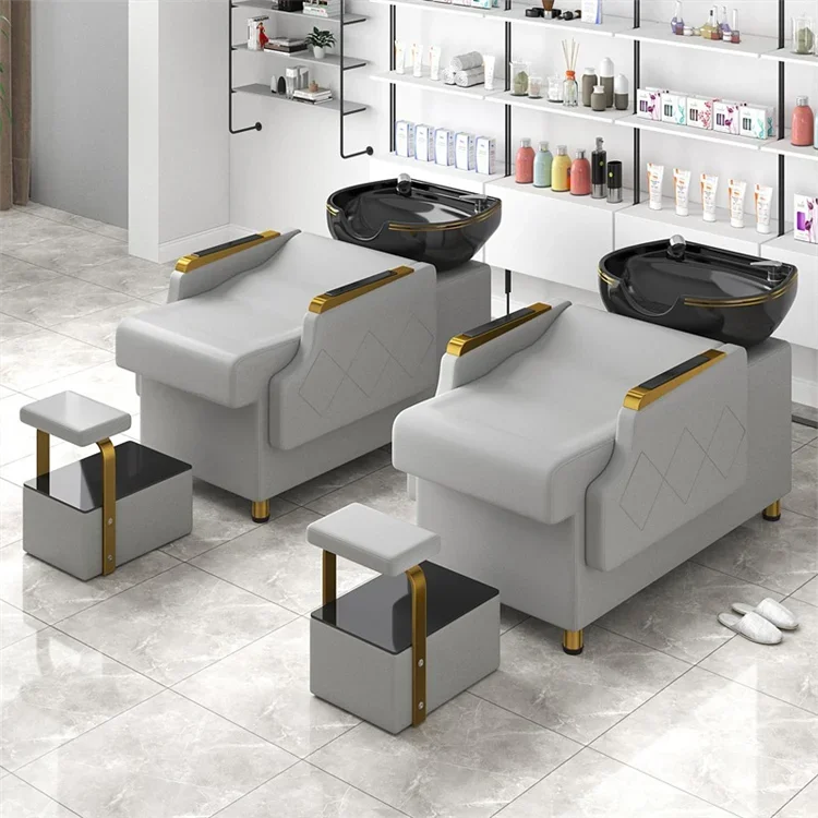 Hot selling Hair Lying Massage Furniture Color Custom Hair Washing Salon Shampoo Chair With Bowl