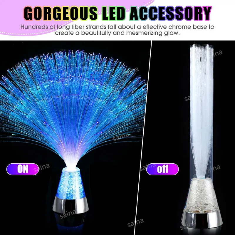 LED Colorful Fiber Optic Light USB Rechargeable Starry Sky Night Lamp Fountain Light Table Decor Light for Party Wedding Bedroom