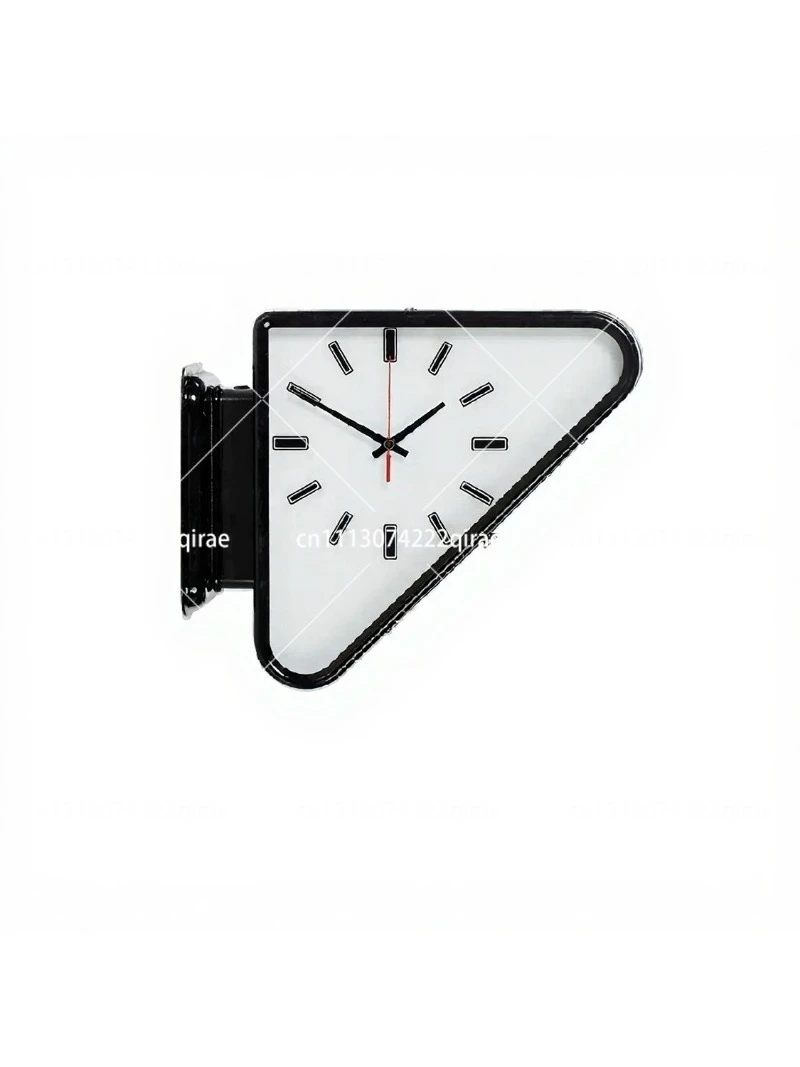 Metal Double-Sided Triangular Silent Wall Clock, Simple Home Decoration