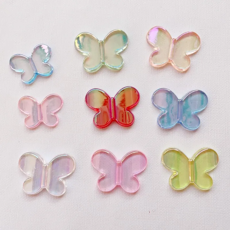 30pcs Transparent Butterfly Flat Back Resin Cabochons Acrylic Patch Diy Phone Case Hair Clip Shoes Jewelry Crafts Accessories - view 2