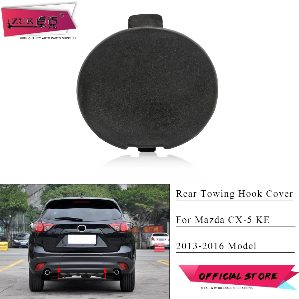 ZUK For Mazda CX-5 CX5 KE 2013 2014 2015 2016 Rear Bumper Towing Hook Cover Hauling Eye Garnish Cap