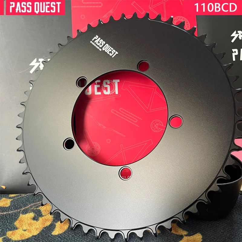 

PASS QUEST 110BCD Round/Oral Bicycle Chain Wheel 42T-60T Road Bike Narrow Wide Chaining Bicycle Accessories