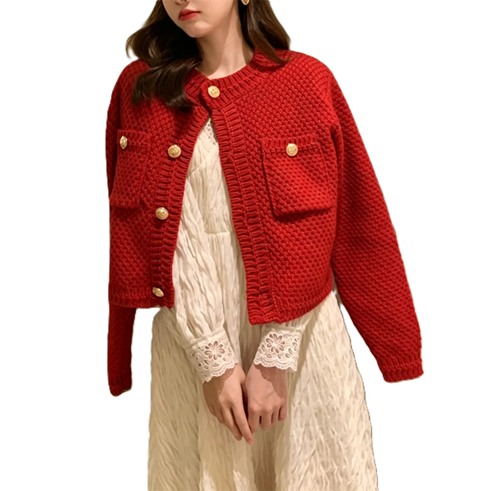 For Spring Autumn Winter One Size Women for Knit Cardigan Loose Fit Knit Cardigan Solid Color Outerwear New Condition