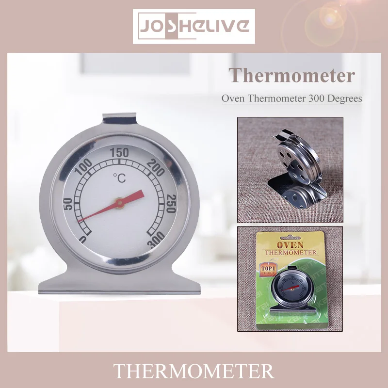 Stainless Steel Oven Thermometer Food Meat Grill Cooking Mini Dial Stand Up Temperature Gauge For Oven Cooker Kitchen Tool 300°C