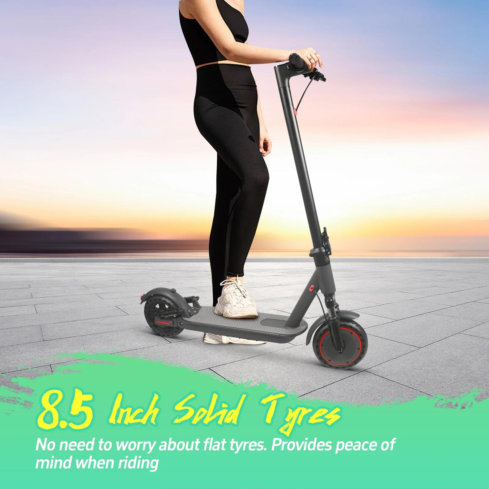AOVOPRO HP07 Intelligenter Elektroroller 36V 10,5Ah 35KM Reichweite 8,5 Zoll Stoßdämpfung Blinker Doppelte Scheibenbremsen App-Steuerung E-Scooter – Detail 13