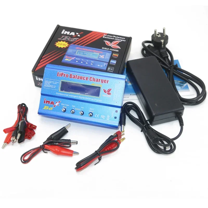 iMAX B6 80W 6A Battery Charger Lipo NiMh Li-ion Ni-Cd Digital RC Balance Charger Discharger + 15v 6A Power Adapter+Charge Cable