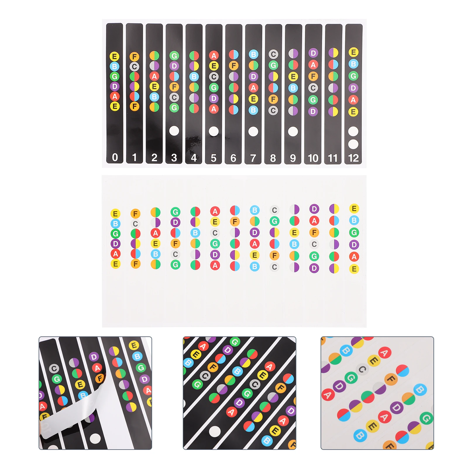 

6 Pcs Guitar Fretboard Stickers Acoustic for Note Map Label Labels Fingerboard Frets