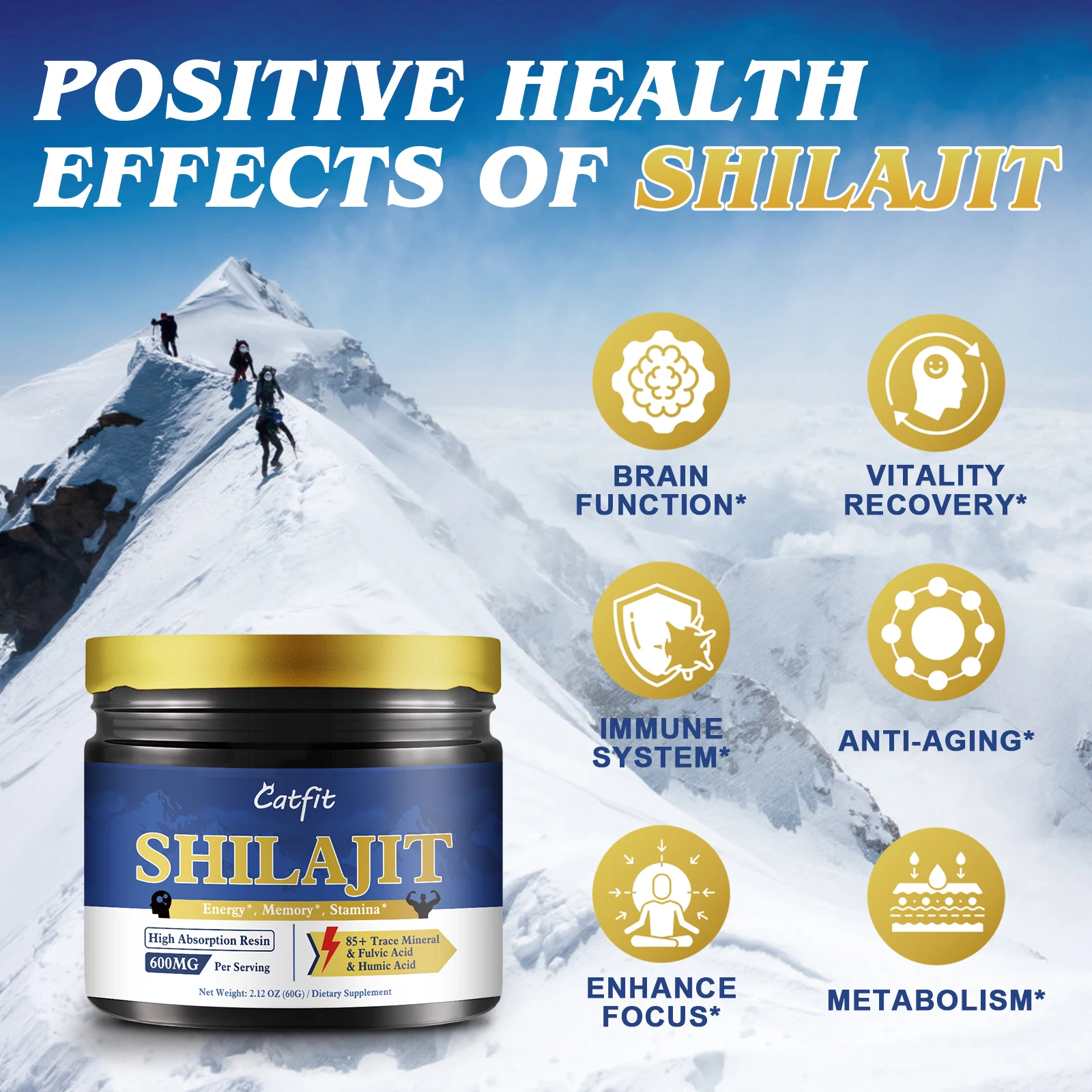 Catfit 100% High Purity Himalayan Shilajit Resin Original Beauty Health Shilajit Extract Pure Organic Minerals&Fulvic Acid