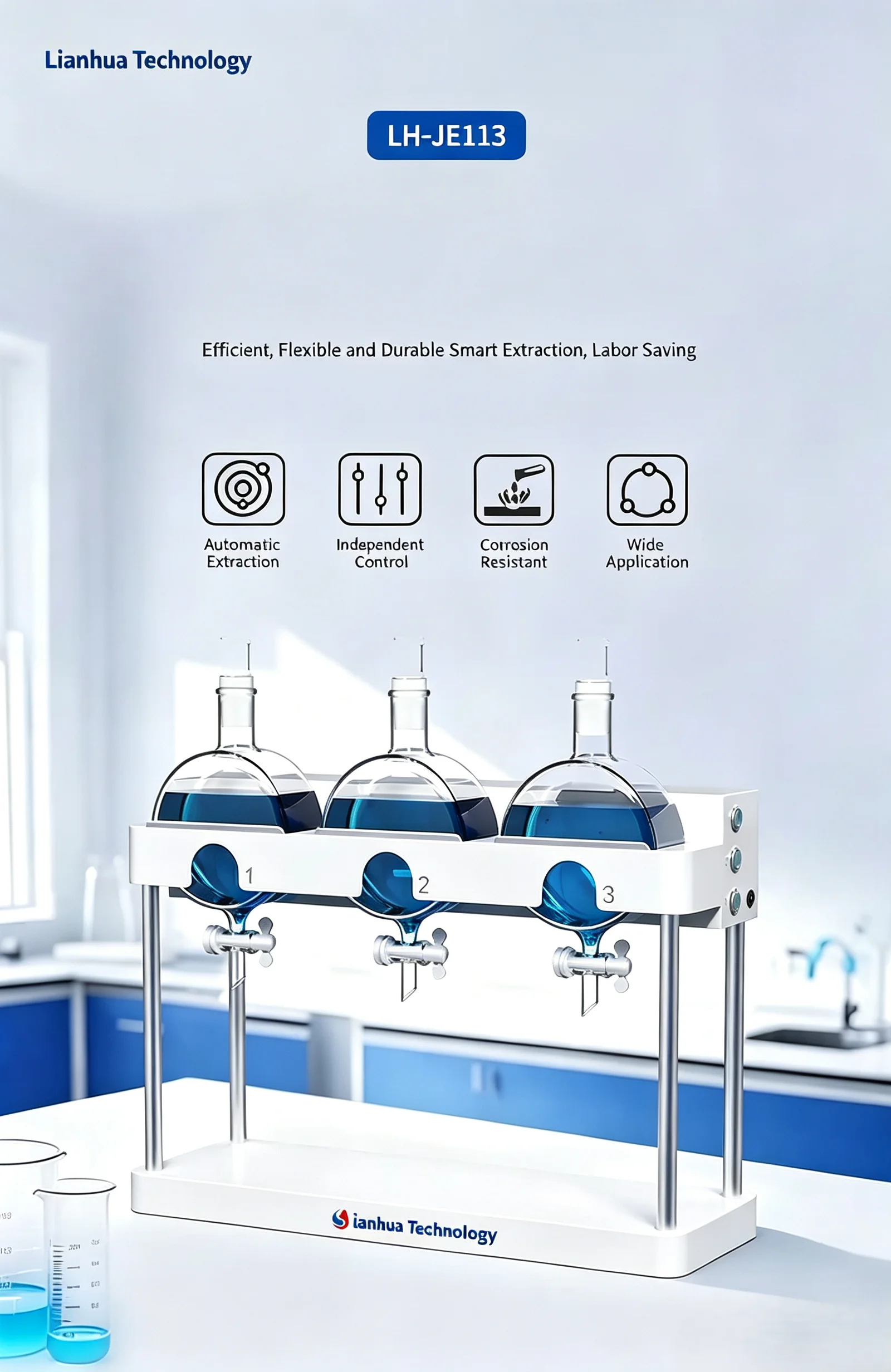 LH-JE113 Liquid-Liquid Extractor Water Oil Separation Extraction Instrument