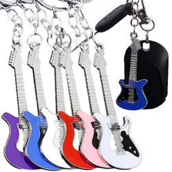 New Y2K Metal Guitar Keychain Cute Bass Keyring for Man Women Bag Pendant Car Key Ring Accessories Music Lovers Gift