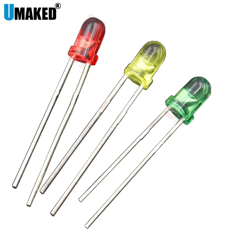 

1000pcs 3mm Round Color LEN LED lamps diodes chip light beads F3 led Emitting diodes WW/W/R/G/B/Y Lighting DIY lamp