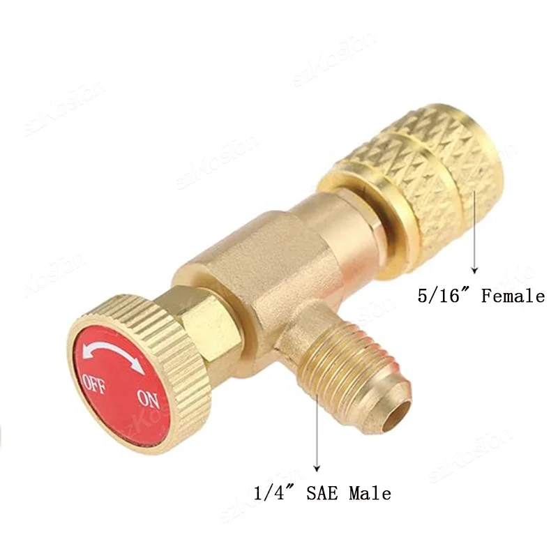4 pçs/set Ar Condicionado Refrigerante 1/4 "Adaptador de Segurança R410A R22 Reparação de Ar Condicionado E Fluoreto Líquido Válvula de Segurança