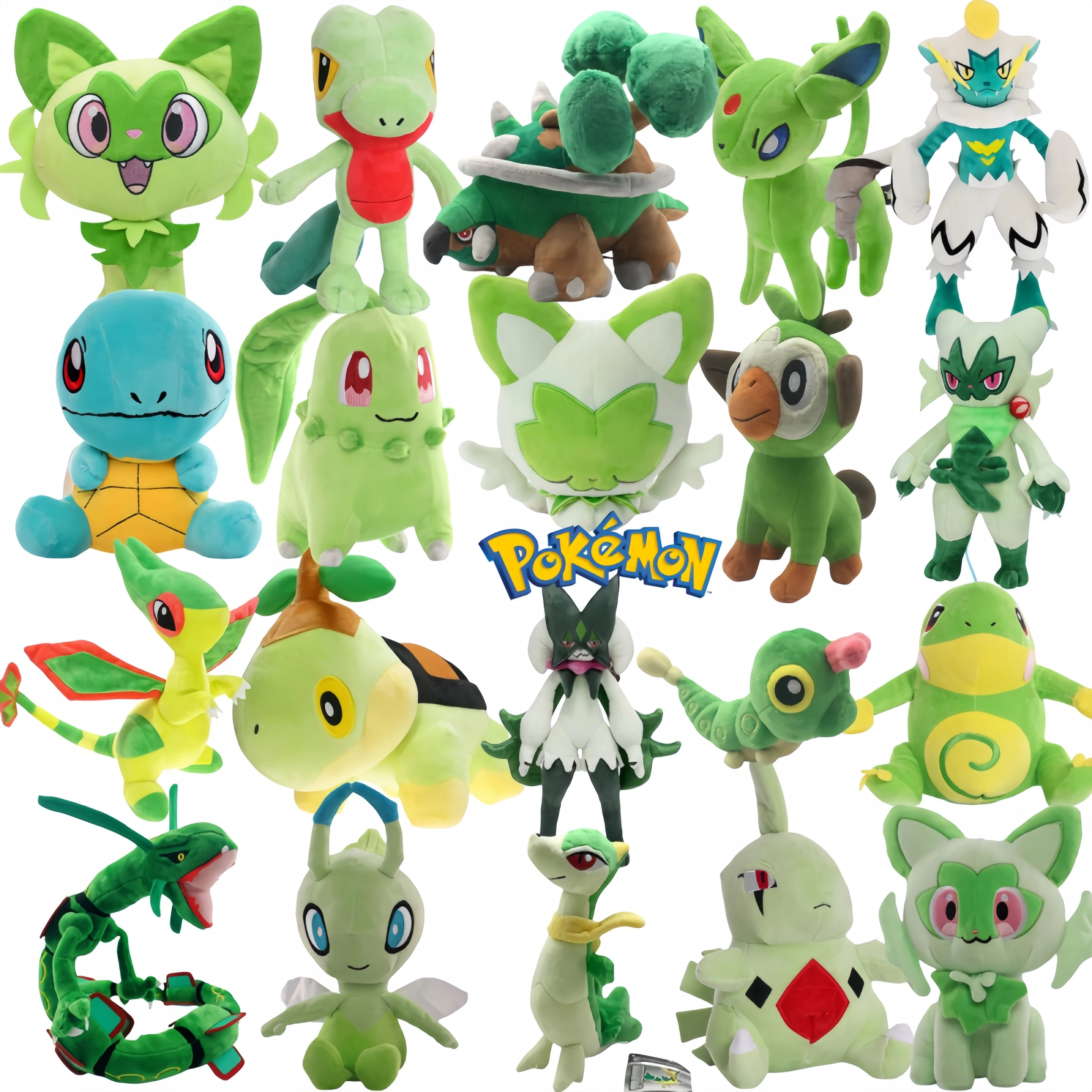 Pokemon Pikachu Plush Toy Servine Sprigatito Meowscarada Turtwig Torterra Chikorita  Flygon Rayquaza Stuffed Doll Toy Hobby Gift