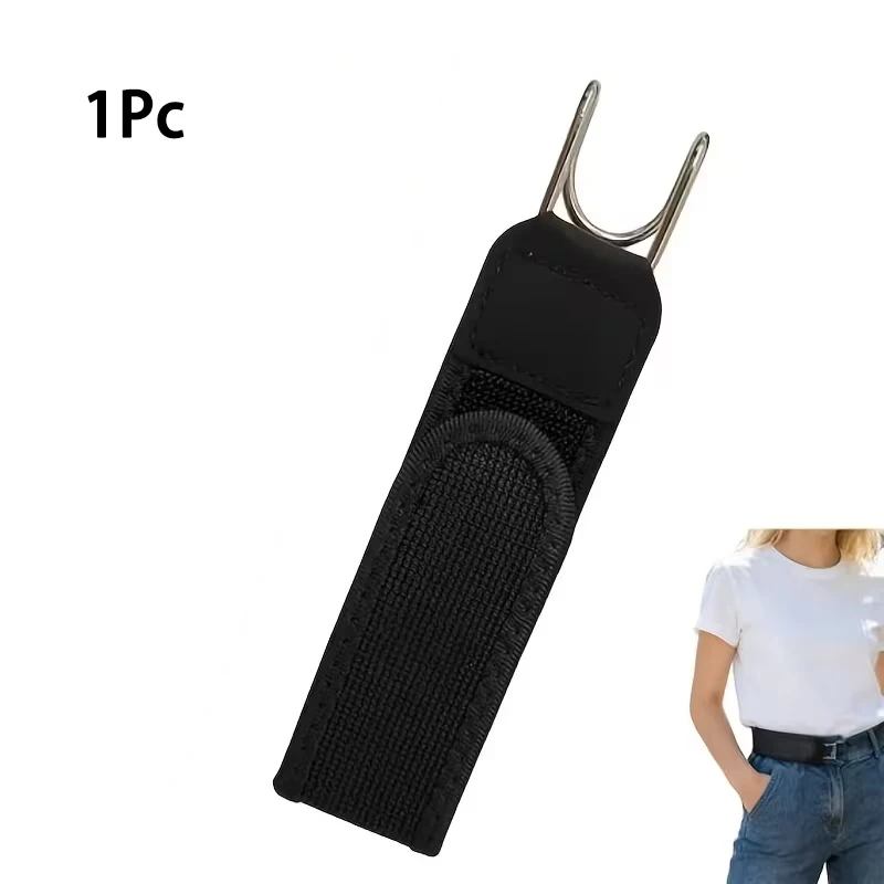 Hook Adjustable Metal Hook Elastic Belt Slim Buckleless Belt Men Women Buckle-Free Invisible Waist Belt Closure for Outdoor Work