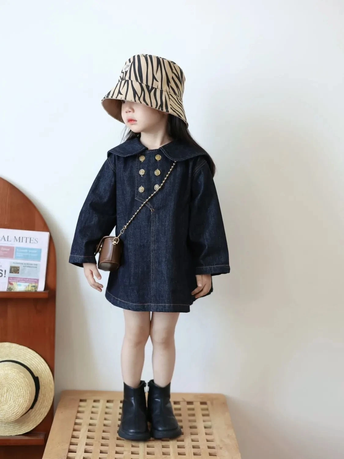 

1-8Years Toddler Baby Girl Fall Denim Dress Children Soft Jean Dresses for Girls Infant Girls Long Sleeve Mini Dress Outfits 6 7