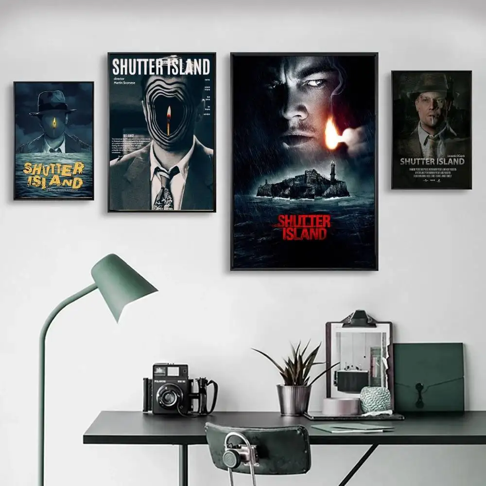 S-Shutter Island Thriller Posters Living Room Bar Cafe Quality Canvas Vintage Style Comics Painting Art Home Wall Decor Picture
