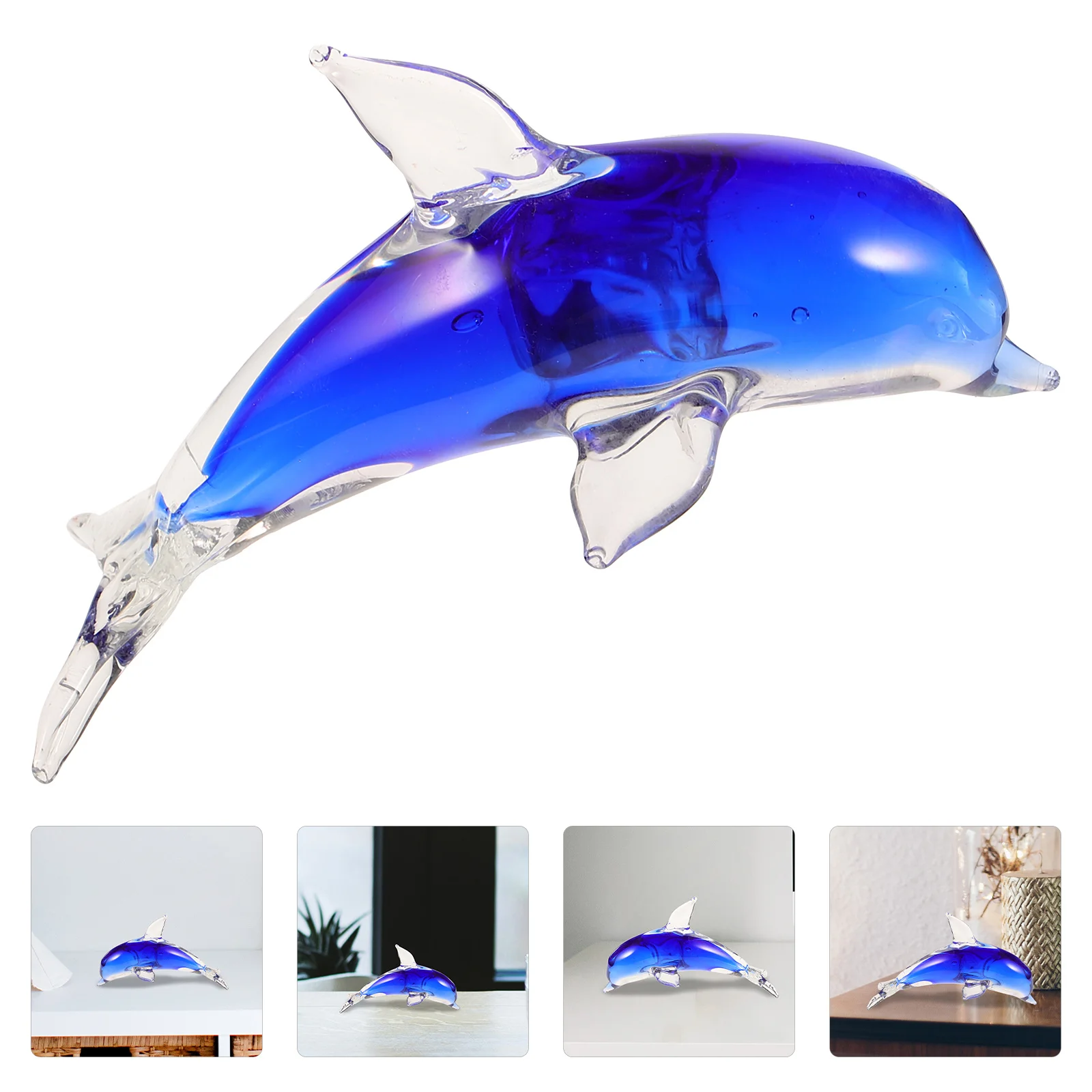 

Chic Glass Dolphin Craft Decorative Home Desktop Adornment Exquisite Unique Design Glass Dolphin Decor Home Desktop Adornment