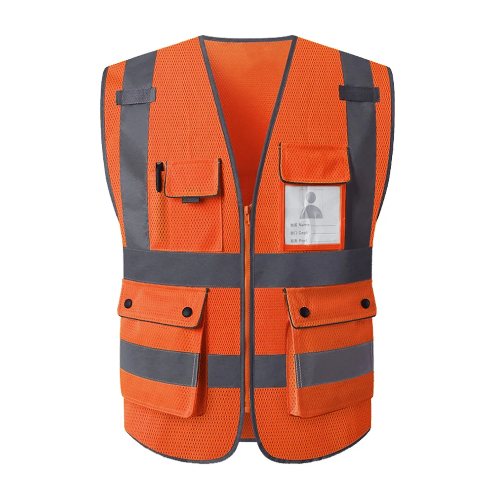 Hi Vis Reflective Safety Vests for Men Women High Visibility Vest with Pockets Mesh Fabric Construction Safety Apparel Neon Vest