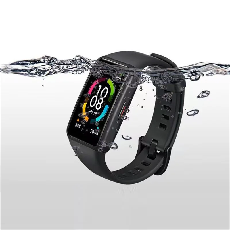 حزام سيليكون مسامي لساعة Huawei Band 6/6Pro الذكية، سوار معصم بديل متين، حزام ملحقات لـ Honor Band 6/7