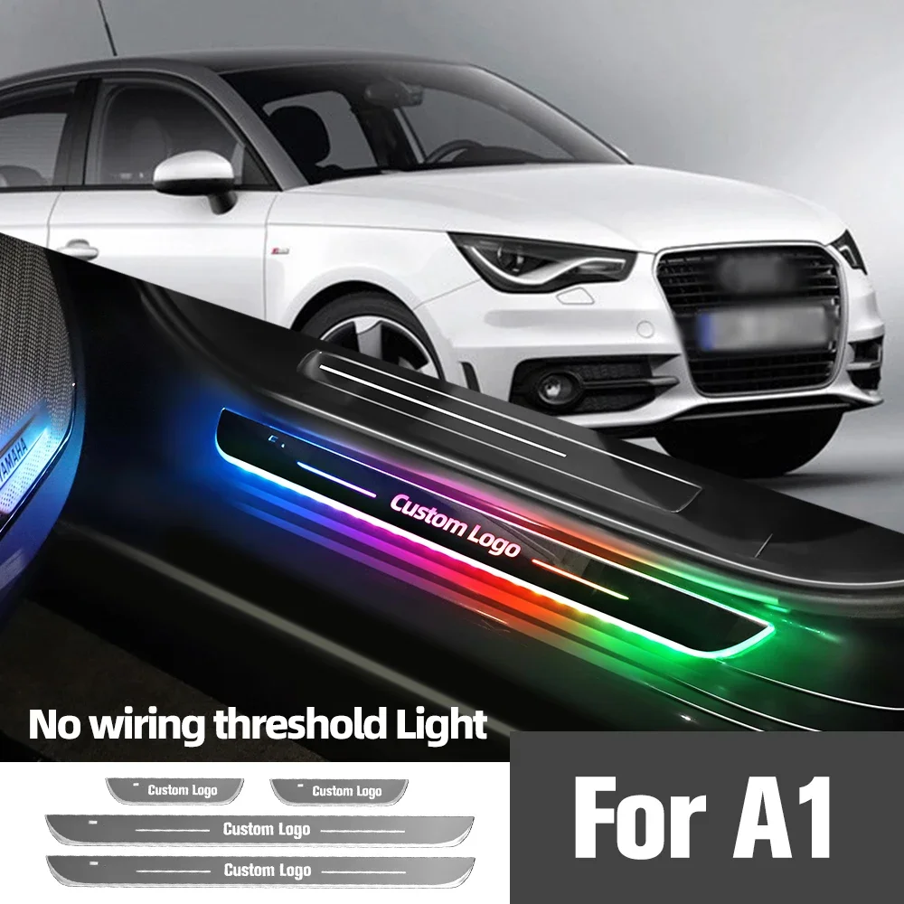 

For Audi A1 8X GB 2010-2023 2016 2019 2021 2022 Car Door Sill Light Customized Logo LED Welcome Threshold Pedal Lamp Accessories