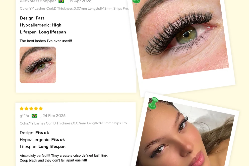 LUKATME YY Wimpernverlängerungen, vorgefertigte Wispy-Fächer, natürliche YY schwarze Wimpernbüschel, C/D/M Curl, Easy Fan Wimpern 7-15mm für den Salon – Detail 13