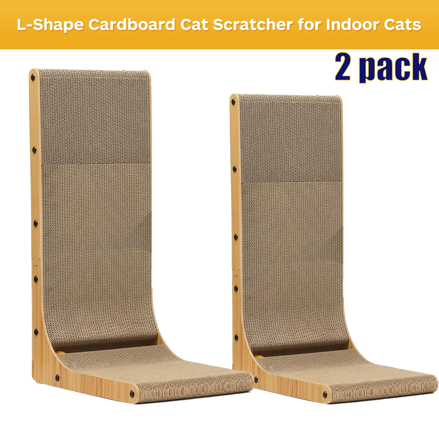 L Shape Cat Scratcher, 23.6 Inch Cat Scratchers for Indoor Cats, Protecting Furniture Cat Scratch Pad, Cardboard Cat Scratching