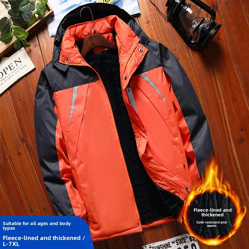 

Thiened Fce Workwear Jaet Men's Labor Protection Long Sve Sport Coat Warm Durable Auile Repairing Clothing