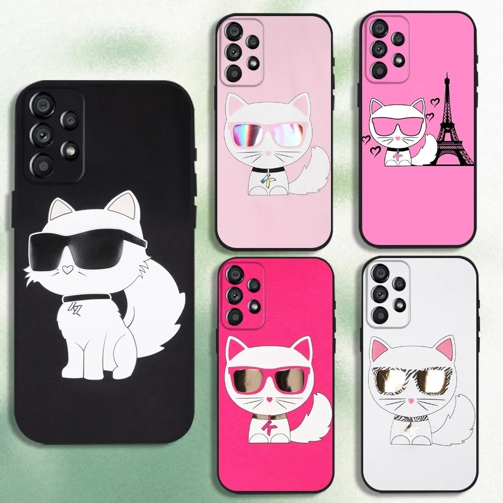 

Fashion COOL Cat Phone Case For Samsung Galaxy A20,A21s,A22,A31,A32,A52,A53,A72,73,A80 Soft Black Cover