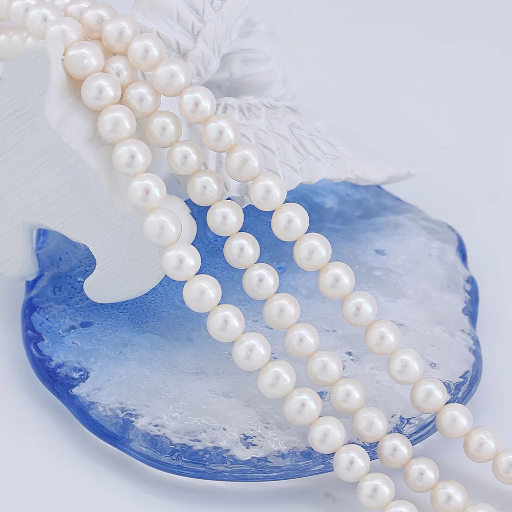 

8-9mm High Quality Gems String Natural Freshwater Pearls Wholesale Loose Round Pearl Strands