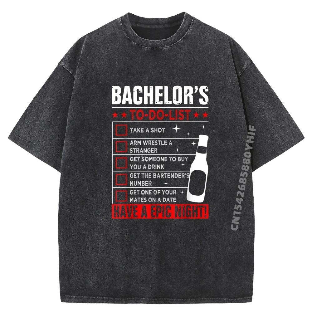 

Bachelor To Do List Groom Bride Party Bachelor Fall Clothes Aesthetic High Quality Mens Breathable Washed Shirt