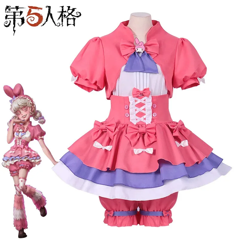 2025 yiyi Game Identity V Cheerleader Costume Lily Barrier Cosplay Cute Pink Dress Wig Set Uniform Party Carnival Anime Role Pla