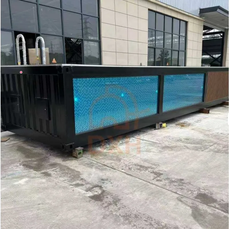 Prefabricated Container Pool Attractive Design Durable Customized Size Outdoor Fiberglass Shipping Container Swimming Pool