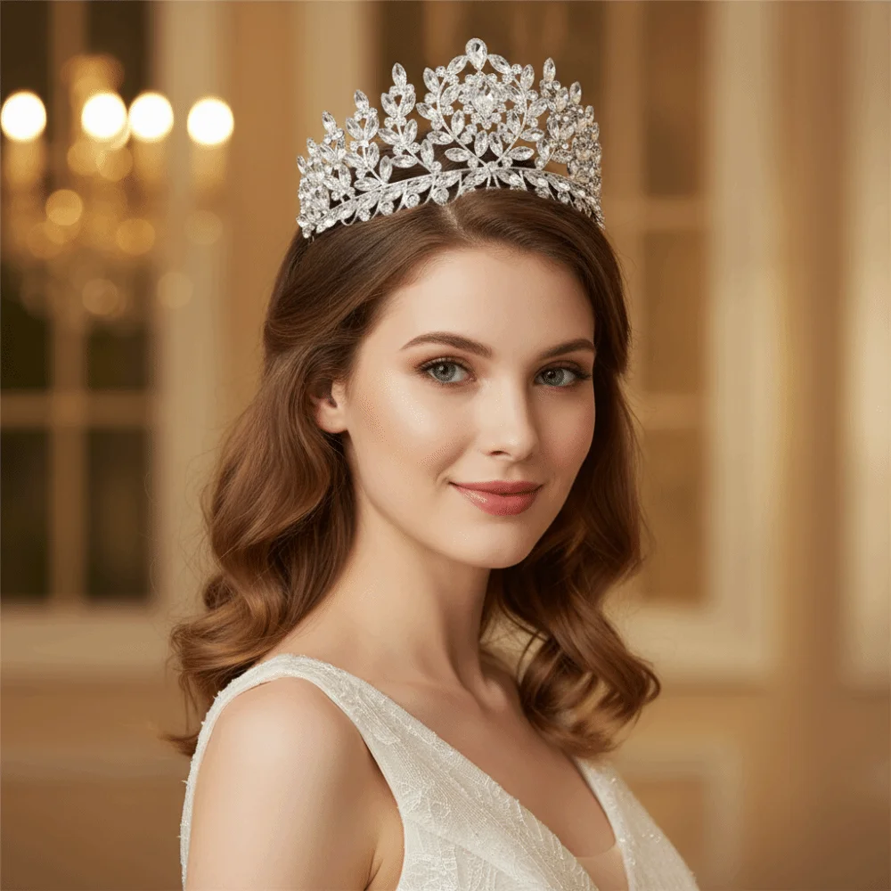 حجر الراين الباروك تماشا التيجان سبيكة كعكة زينة تيجان الزفاف الشعر مجوهرات أغطية الرأس الملكة الأميرة تيارا الزفاف #2