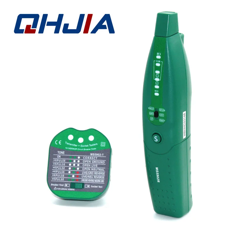 MS5902 Automatic Circuit Breaker Finder Fuse Socket Tester Specification With Flashlight EU/UK/US Plug Multifunctional