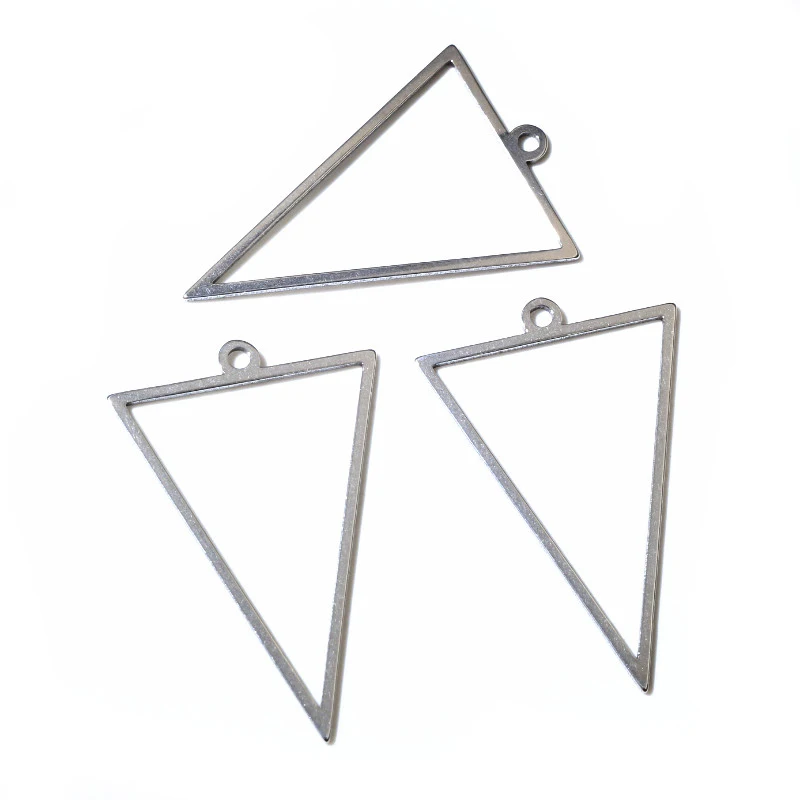 10 sztuk owalne okrągłe serce księżyc geometryczny kształt ramki ze stali nierdzewnej pierścienie do DIY Neckalce wisiorek Charms biżuteria zadatki — zdjęcie 5