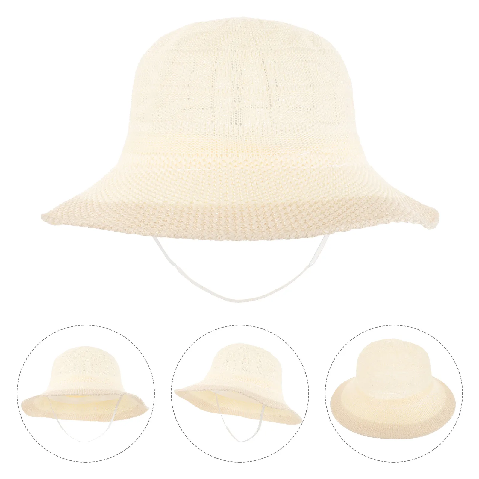 

Summer Sun Large Brim Bucket Hat for Women Teens Breathable Raffia Beach Outdoor Fashion Straw Hat Lightweight Vacation Hiking