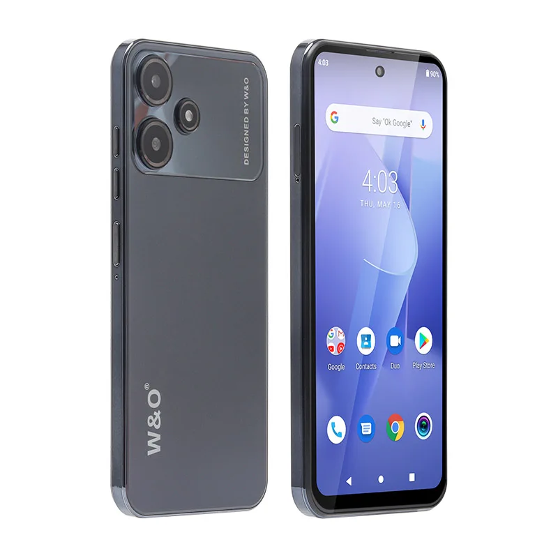 W&O X100 Ultra-Thin 4G Smartphones Quad Core 4GB+64GB 6.528Inch HD+ Display Android 10 Mobile Phone 13MP 4800mAh Global Version