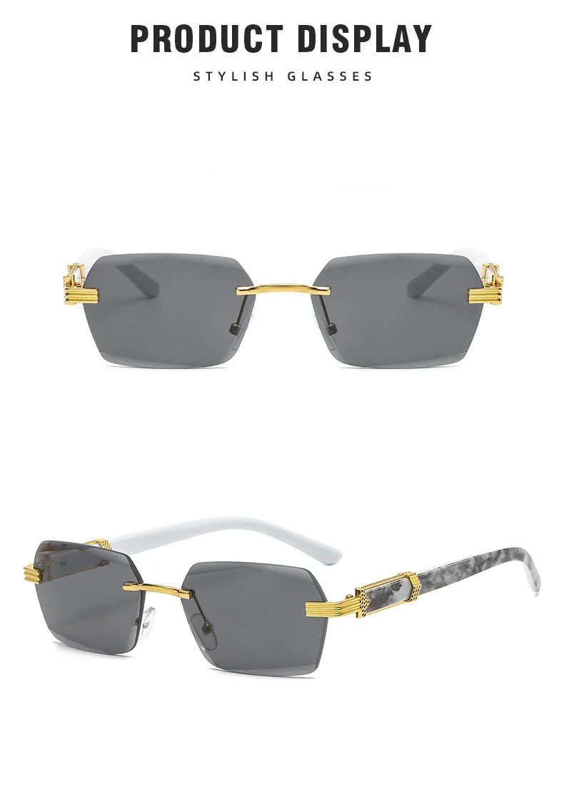 Rahmenlose randlose Sonnenbrille im neuen Stil für Damen, modisch und trendig, mit Ozean-Gläsern mit Farbverlauf 1326 – Detail 8