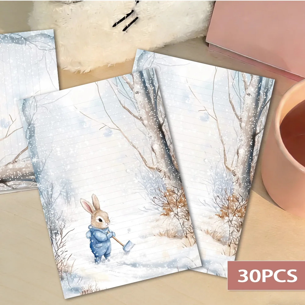 30 Blätter. B5 Winter Peter Rabbit Schreibwaren, liniertes Papier, ohne Klebstoff, geeignet für Tagebücher, Notizbücher, Memos und Notizen. – Detail 3
