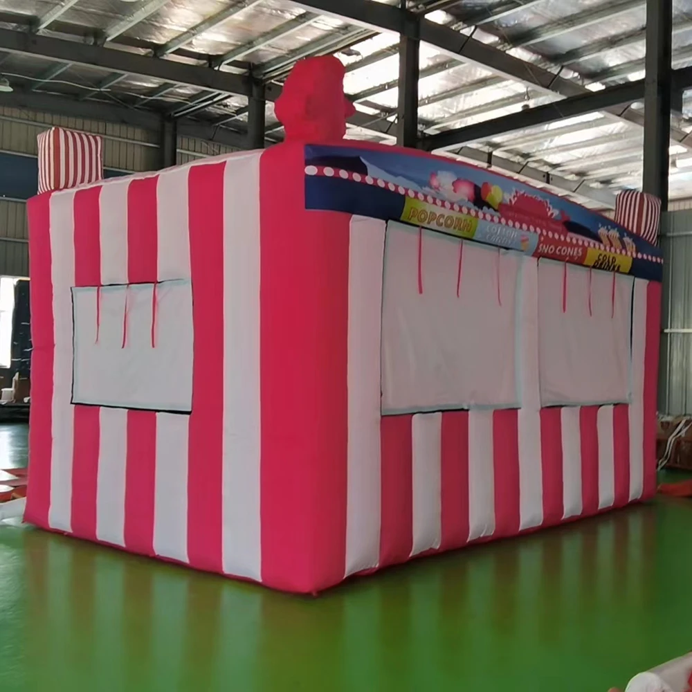 Pink Inflatable Concession Stand Inflatable Carnival Treat Shop Portable Ice Cream Candy Pizza Donut Booth For Promotion