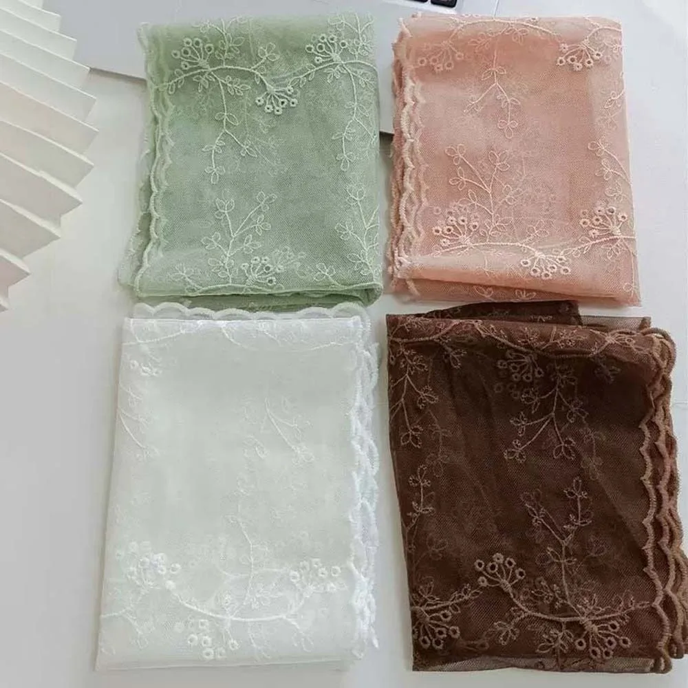 Headband Breathable Spring Silk Scarf Polyester Quick-drying Lace Thin Headscarf Silk Sunscreen Long Hijab Scarf Vacation