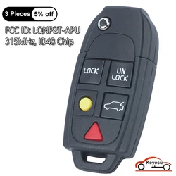 KEYECU 5 Buttons 315MHz ID48 Chip for Volvo C30 C70 S40 S60 S80 V50 XC70 XC90 Auto Flip Remote Control Key Fob FCC# LQNP2T-APU